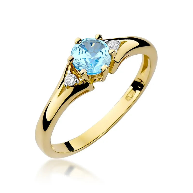 zlatý prsteň s topásom 0,50 ct a diamantmi w0076-tob-01
