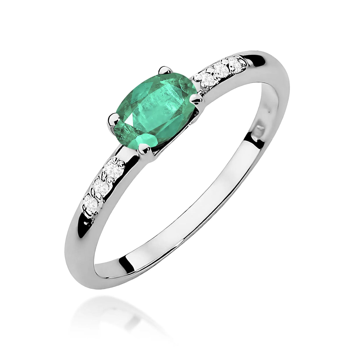 zlatý prsteň s 0,40 ct smaragdom a 0,03 ct diamantmi w0077-emg-01