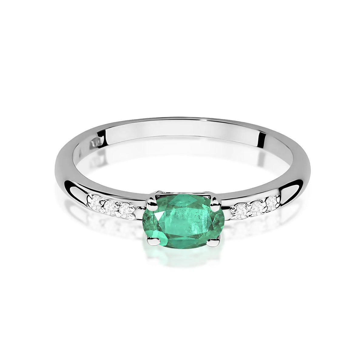 zlatý prsteň s 0,40 ct smaragdom a 0,03 ct diamantmi w0077-emg-01