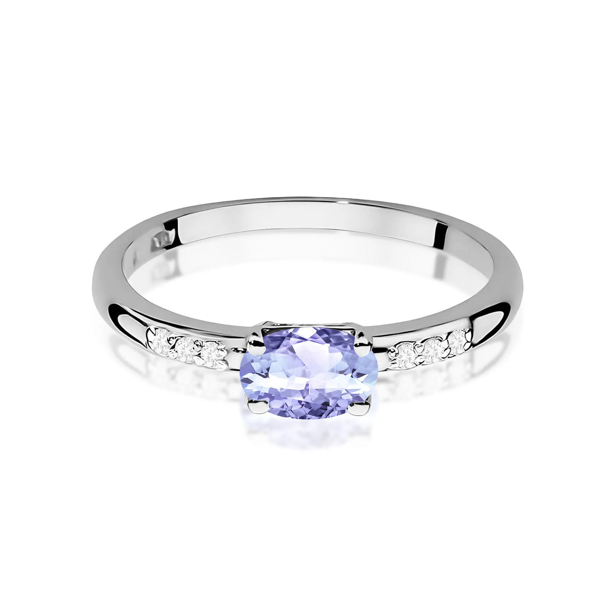 zlatý prsteň s 0,40 ct tanzanitom a 0,03 ct diamantmi w0077-tap-01