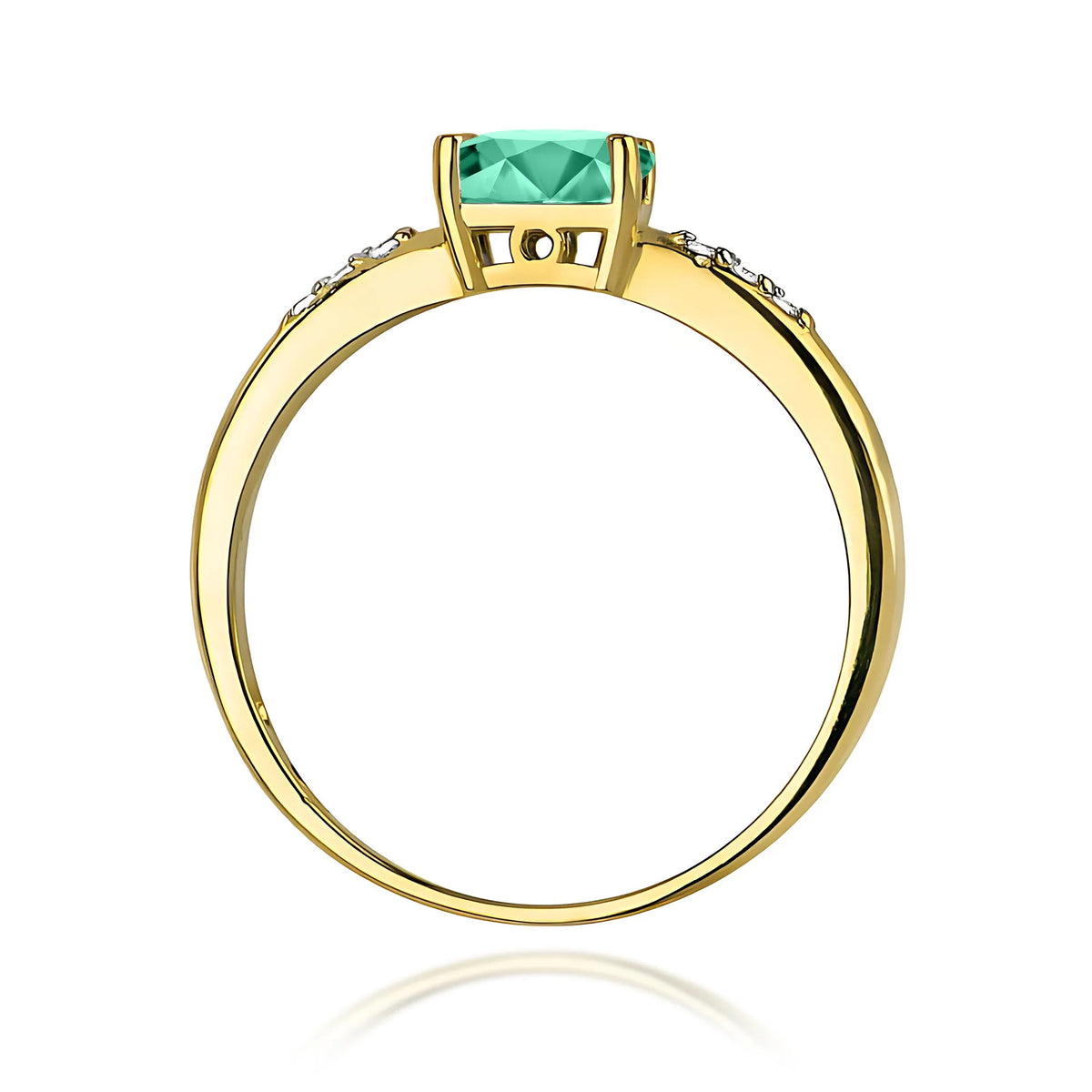 zlatý prsteň s 0,40 ct smaragdom a 0,03 ct diamantmi w0077-emg-01