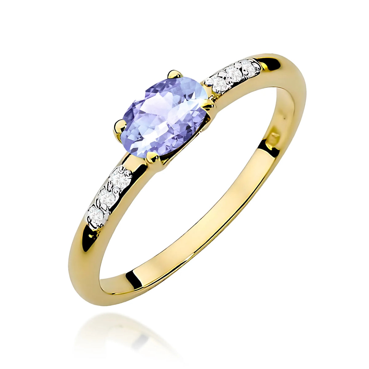 zlatý prsteň s 0,40 ct tanzanitom a 0,03 ct diamantmi w0077-tap-01