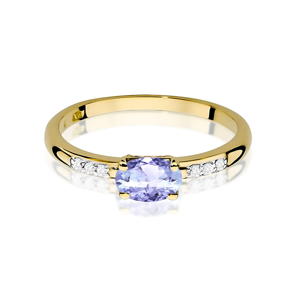zlatý prsteň s 0,40 ct tanzanitom a 0,03 ct diamantmi w0077-tap-01