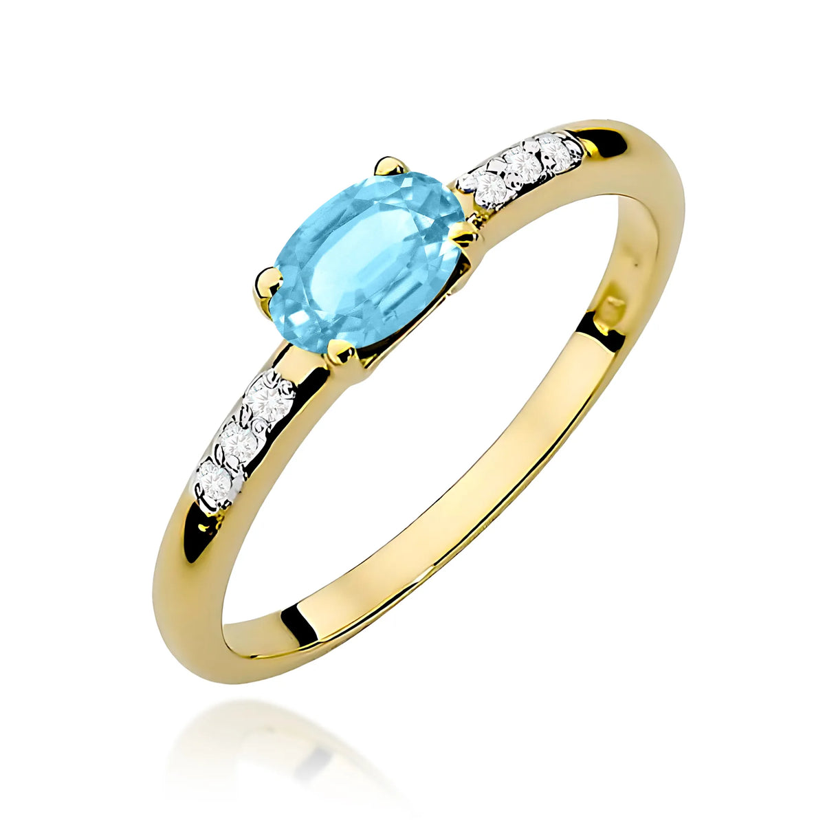 zlatý prsteň s topásom 0,50 ct a diamantmi 0,03 ct w0077-tob-01