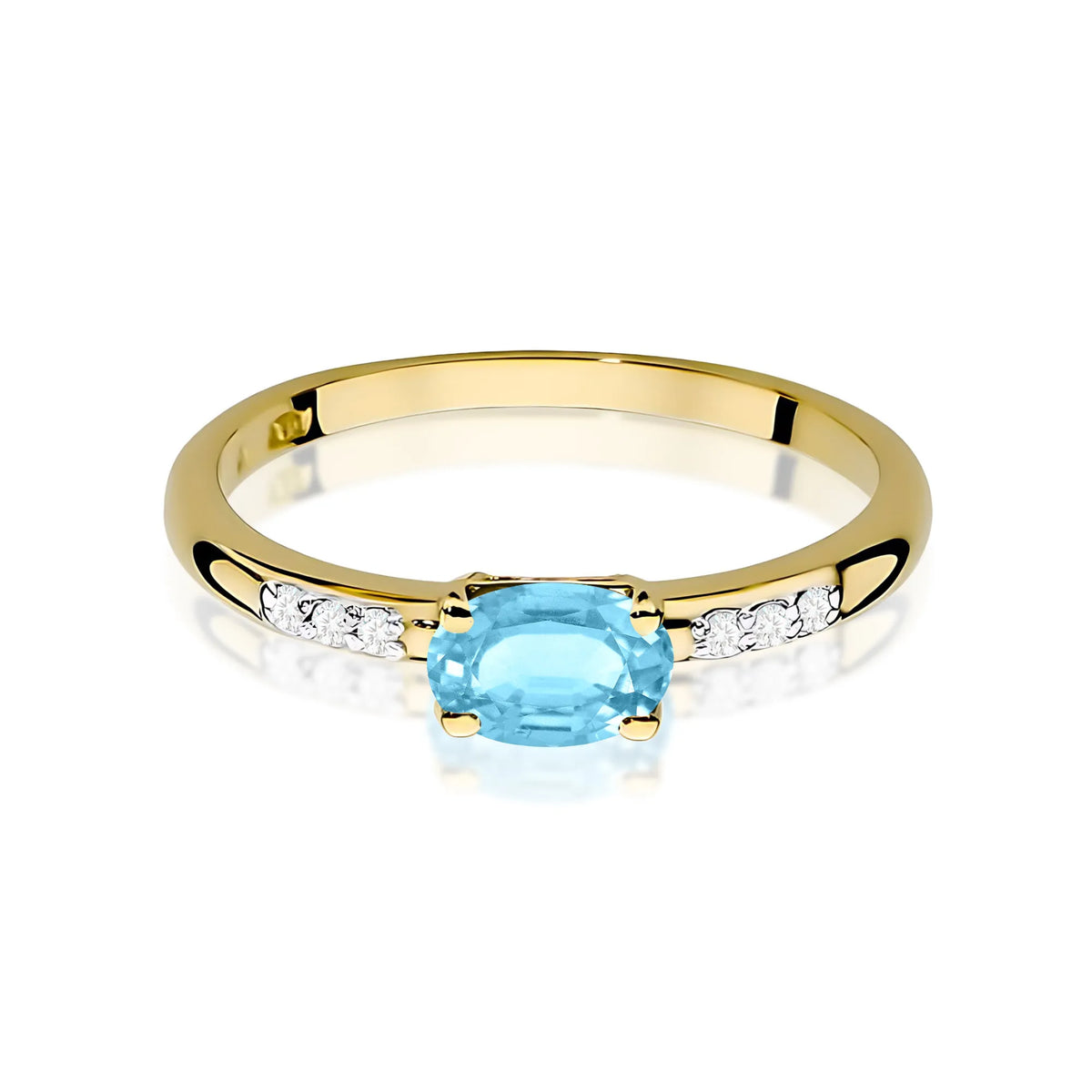 zlatý prsteň s topásom 0,50 ct a diamantmi 0,03 ct w0077-tob-01
