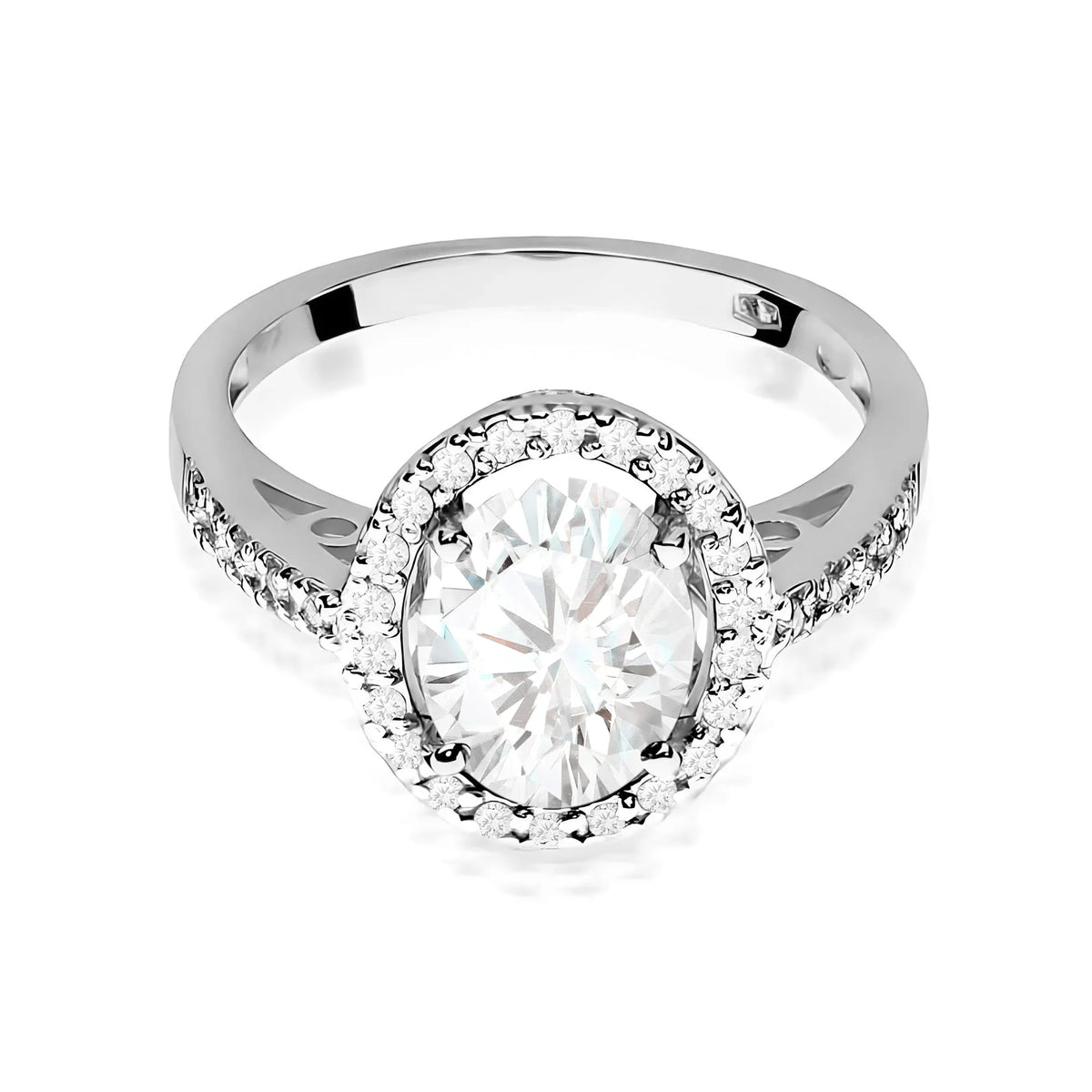 Lab-grown Diamond Engagement Ring in 585 White Gold