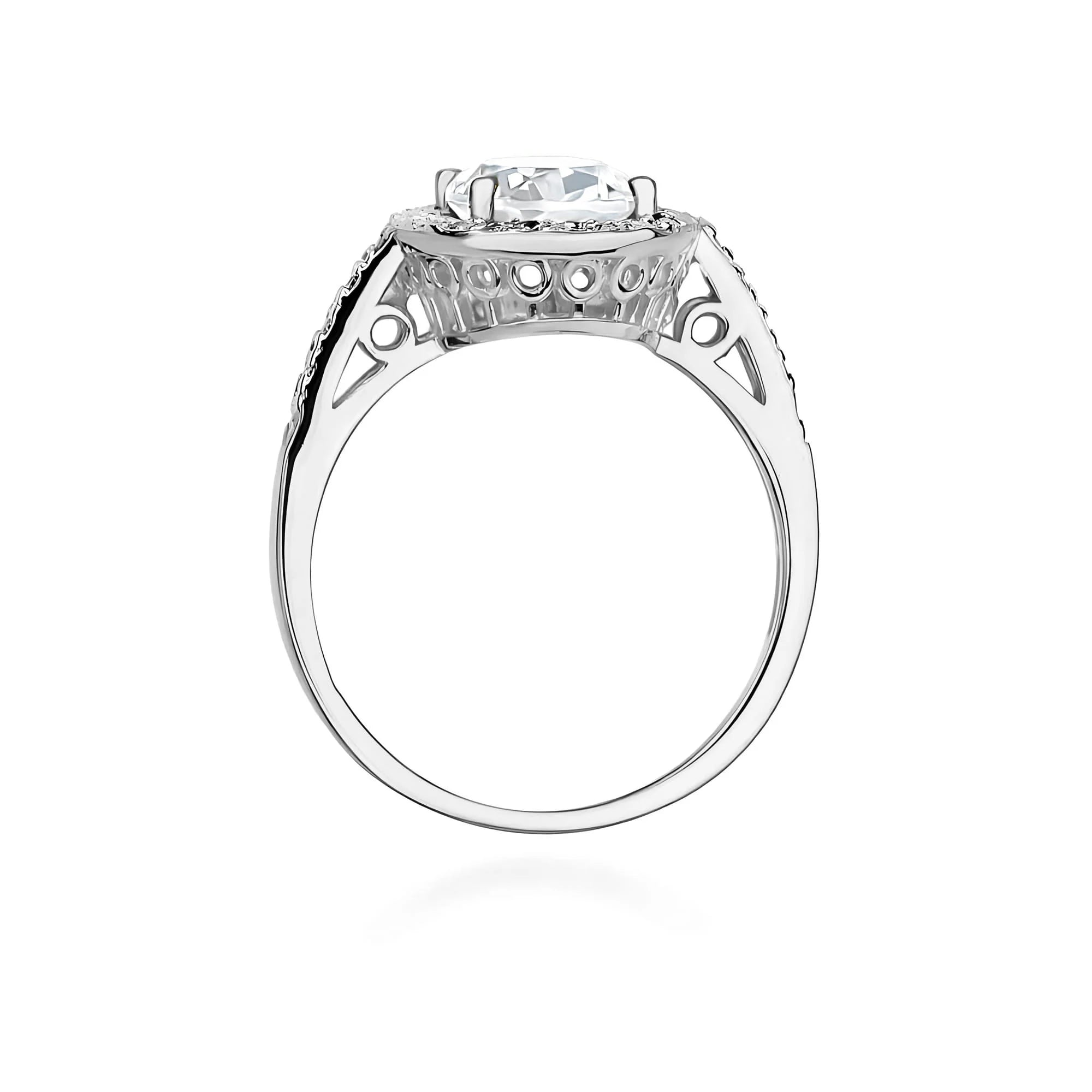 Lab-grown Diamond Engagement Ring in 585 White Gold