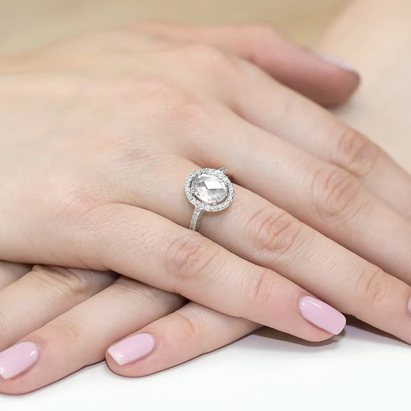 Lab-grown Diamond Engagement Ring in 585 White Gold