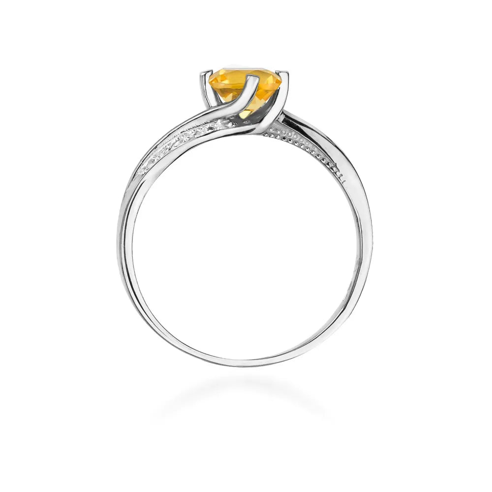 zlatý prsteň s 0,50 ct citrínom a 0,05 ct diamantmi w0084-ciy-01