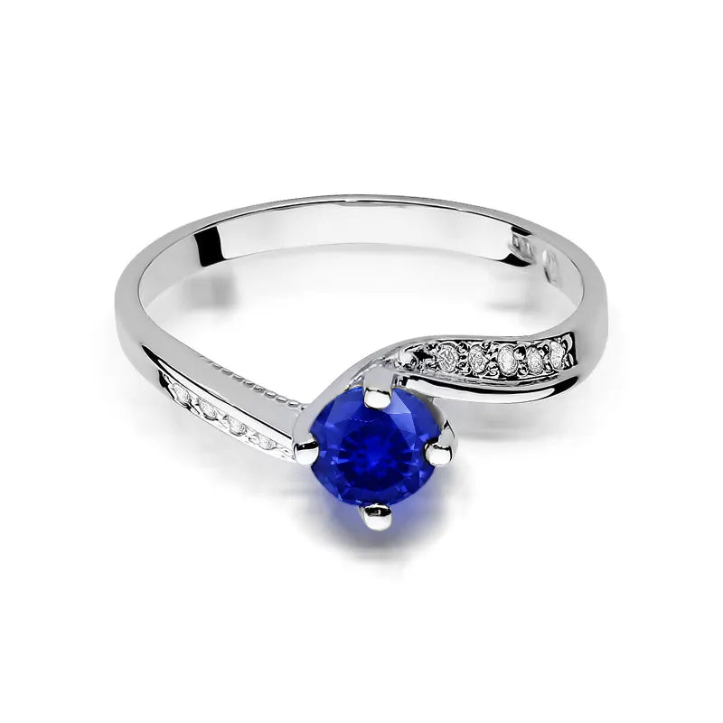 zlatý prsteň s 0,50 ct zafírom a 0,05 ct diamantmi w0084-sab-01