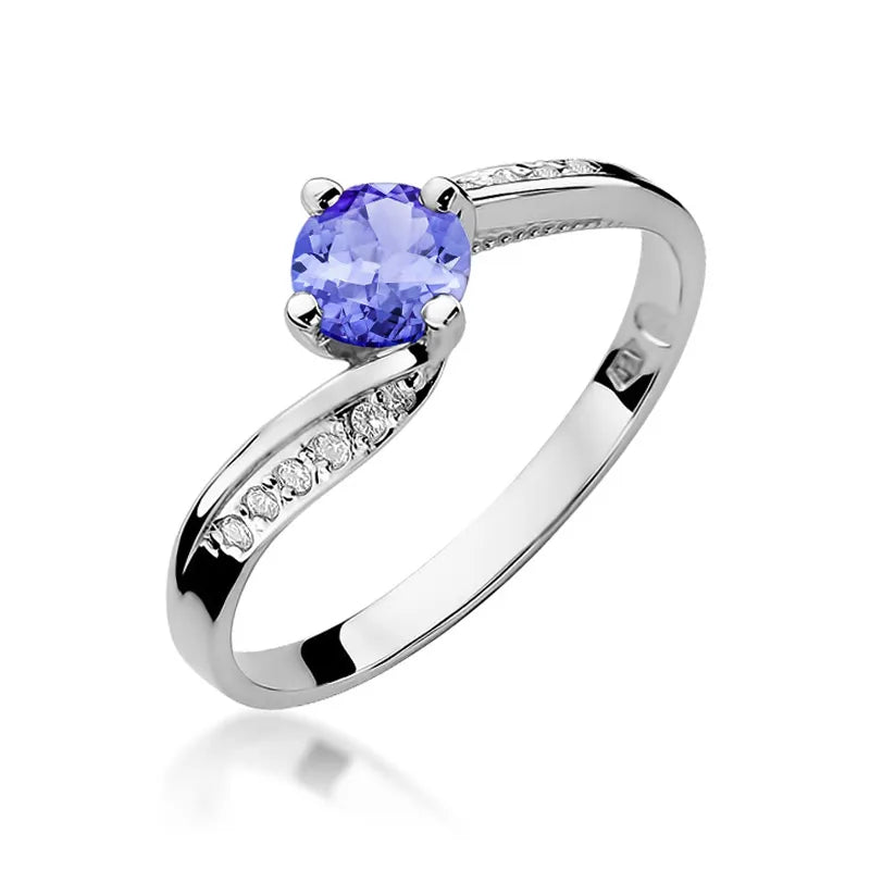 zlatý prsteň s 0,50 ct tanzanitom a 0,05 ct diamantmi w0084-tap-01