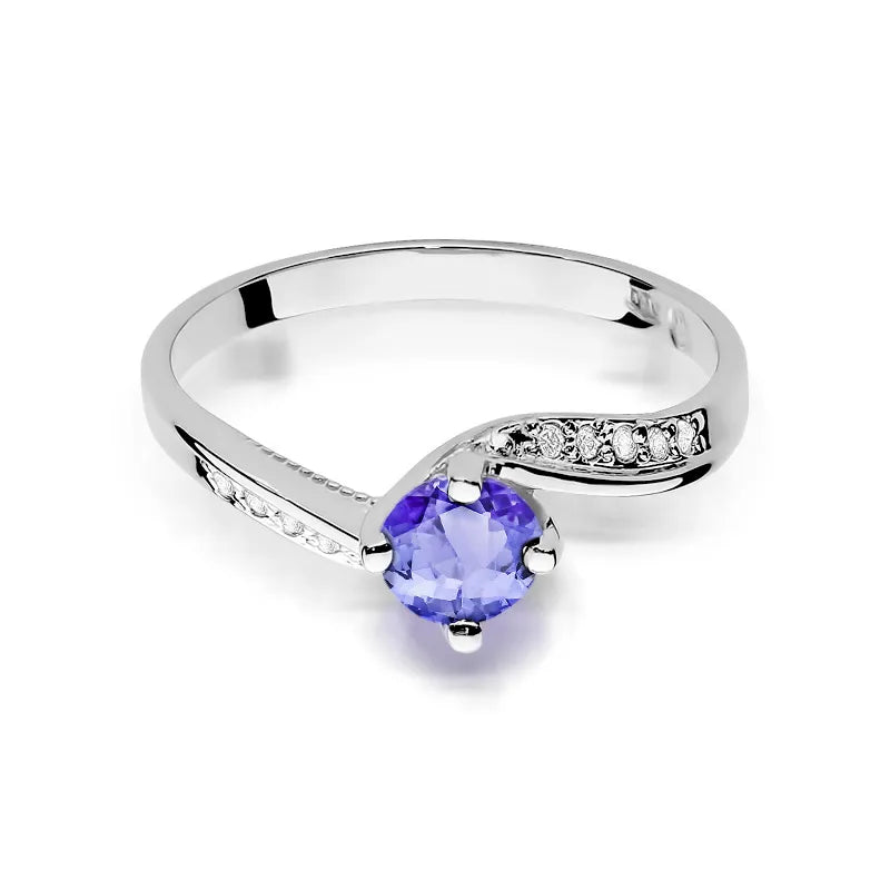 zlatý prsteň s 0,50 ct tanzanitom a 0,05 ct diamantmi w0084-tap-01