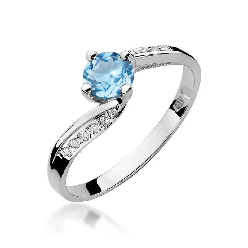 zlatý prsteň s topásom 0,50 ct a diamantmi 0,05 ct w0084-tob-01