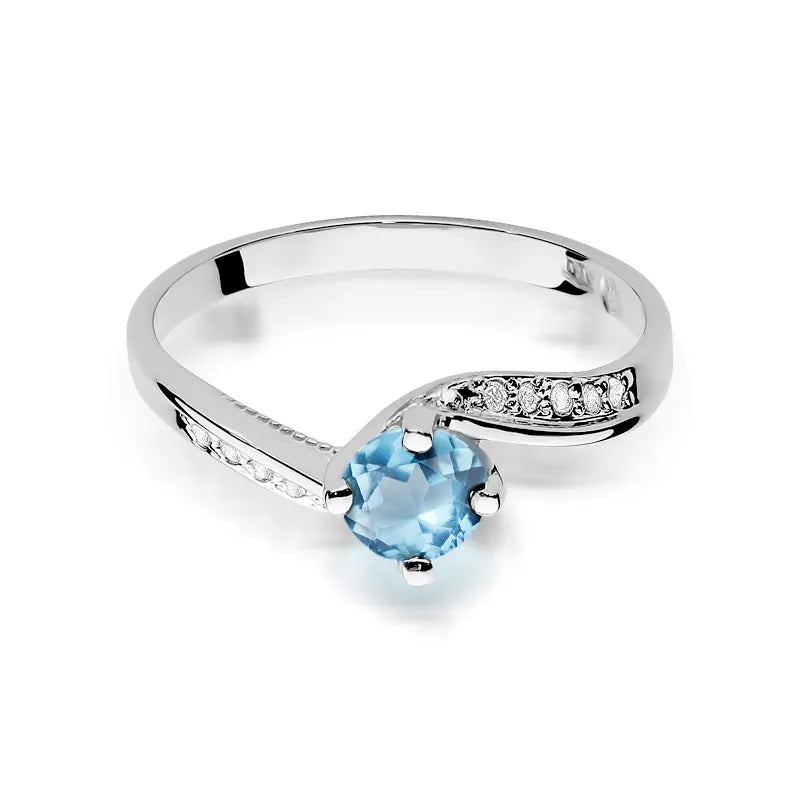 zlatý prsteň s topásom 0,50 ct a diamantmi 0,05 ct w0084-tob-01