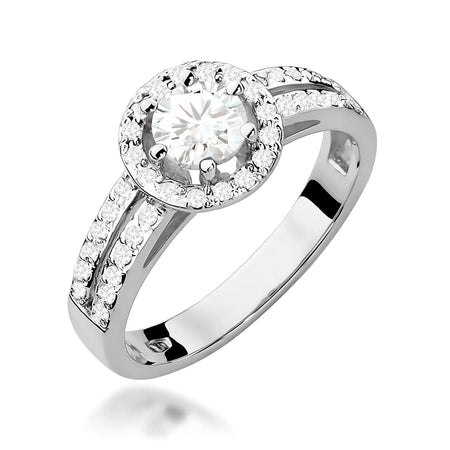 Lab-grown Diamond Engagement Ring in 585 White Gold