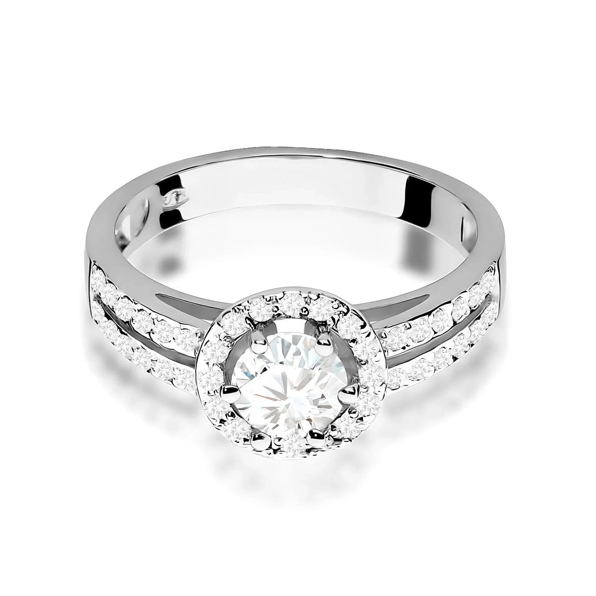 Lab-grown Diamond Engagement Ring in 585 White Gold