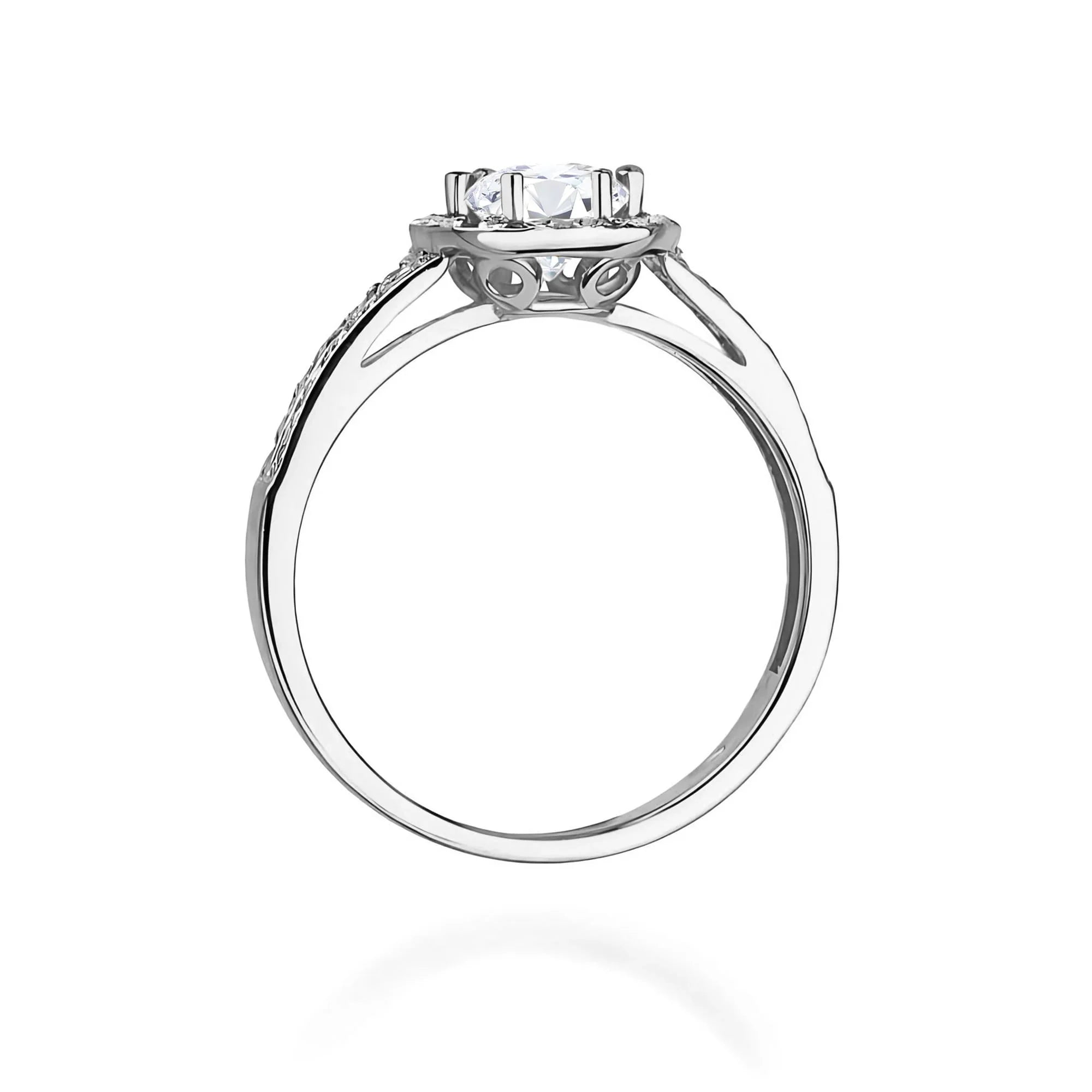 Lab-grown Diamond Engagement Ring in 585 White Gold