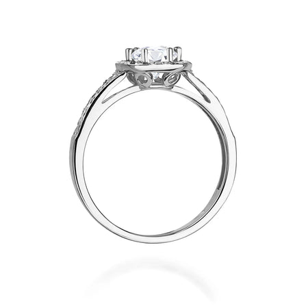 Lab-grown Diamond Engagement Ring in 585 White Gold