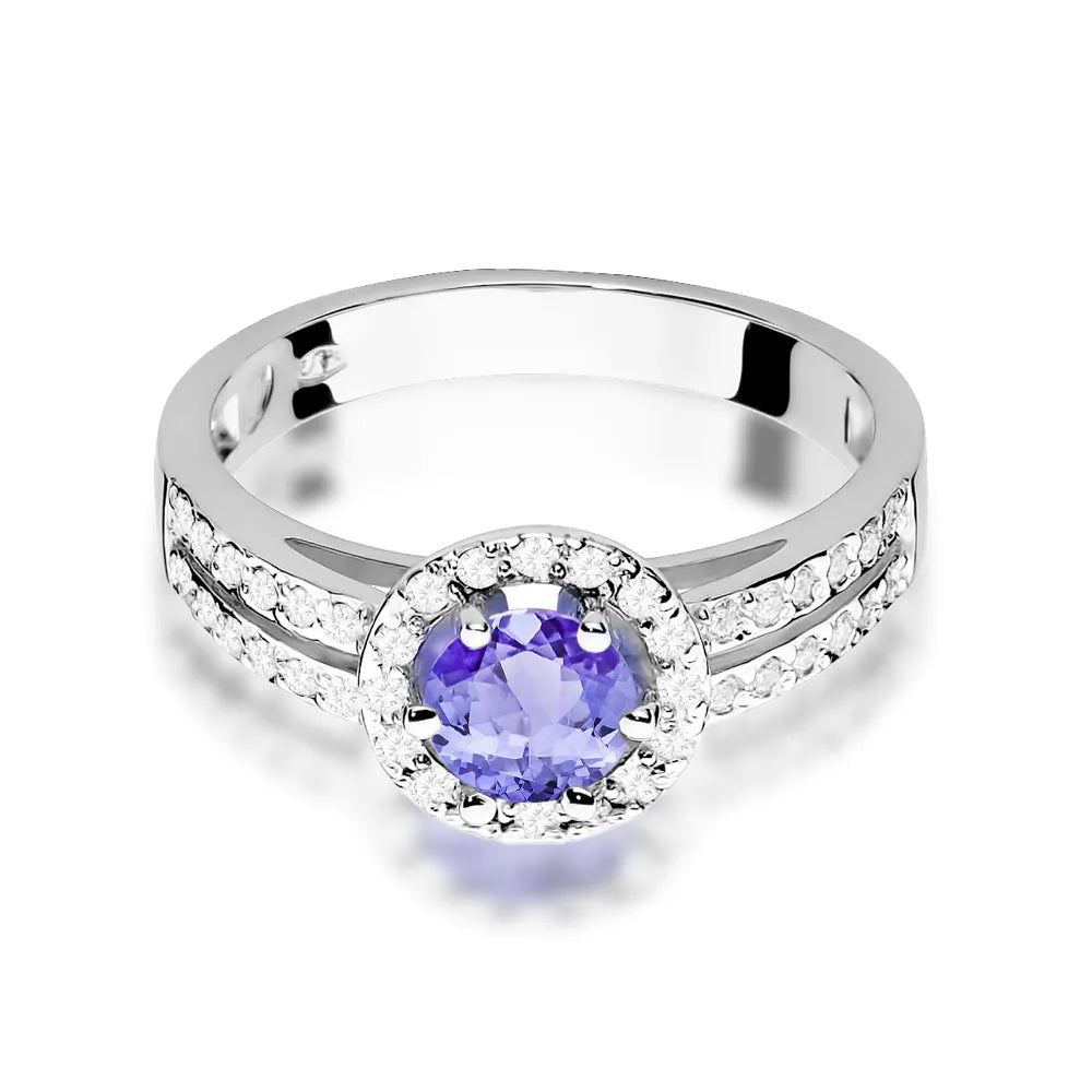 zlatý prsteň s 0,50 ct tanzanitom a 0,20 ct diamantmi w0087-tap-01