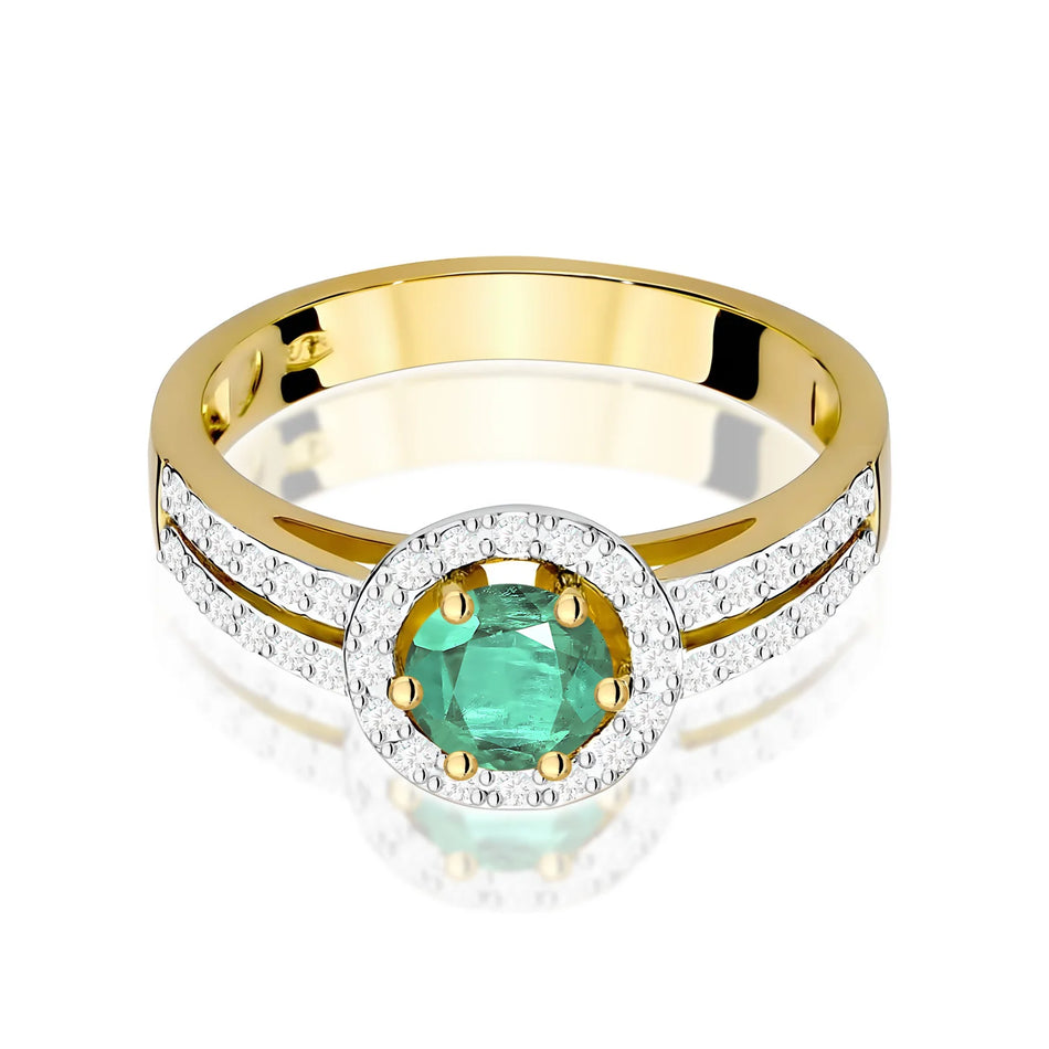 Zlatý prsteň s 0,50 ct smaragdom a 0,20 ct diamantmi