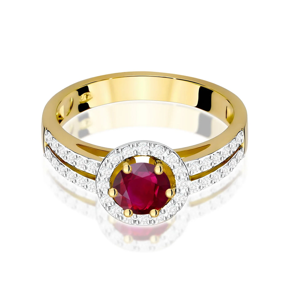 Gold Ring with 0.60ct Ruby and 0.20ct Diamonds