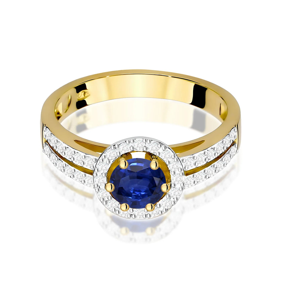 Gold Ring with 0.50ct Sapphire and 0.20ct Diamonds