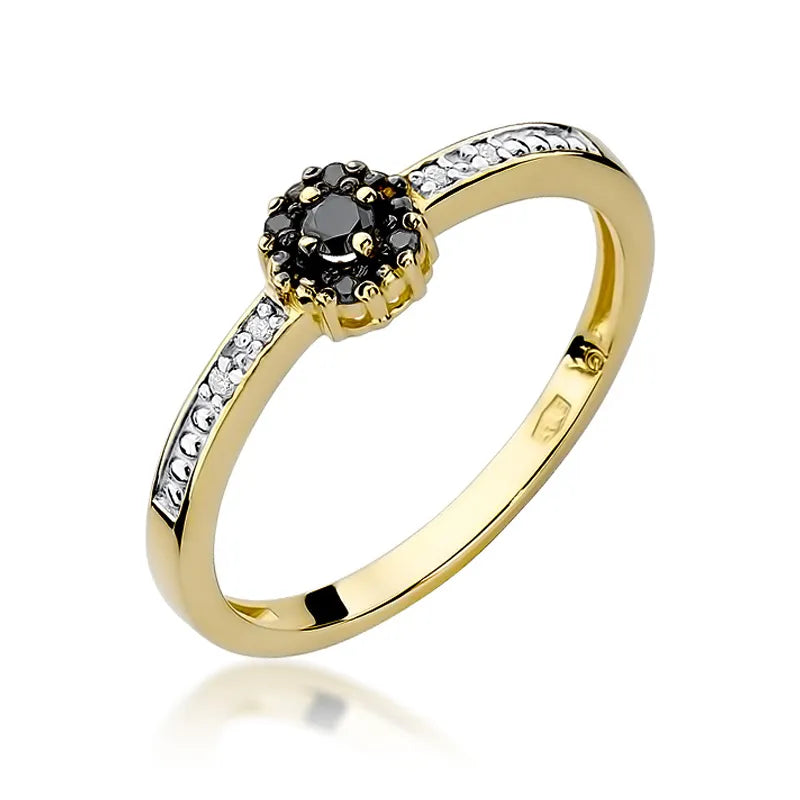 zlatý prsteň s 0,04 ct a 0,054 ct čiernymi diamantmi w0091-dib-01