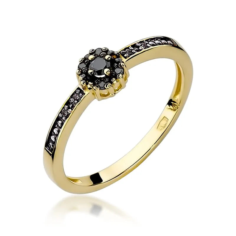 zlatý prsteň s 0,04 ct a 0,054 ct čiernymi diamantmi w0091-dib-02