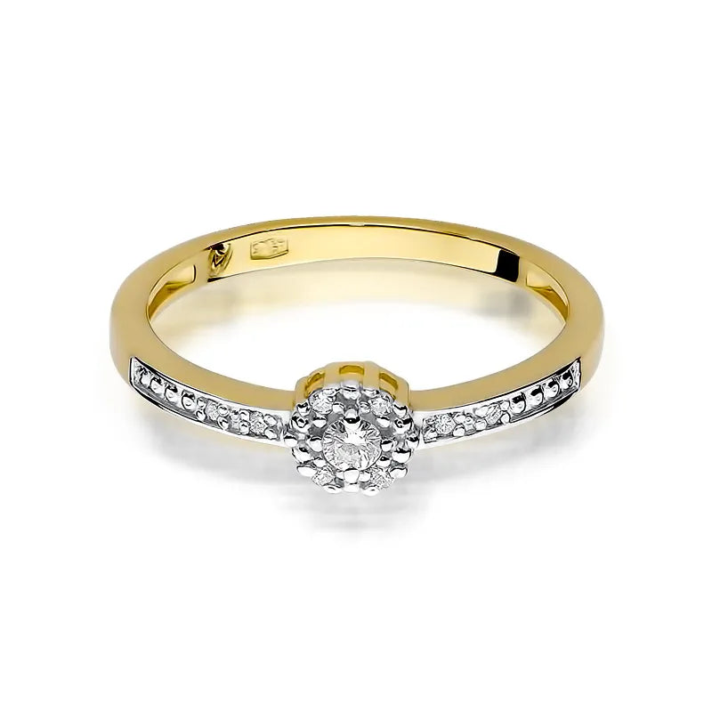 zlatý prsteň s diamantmi 0,04 ct a 0,054 ct w0091-diw-01