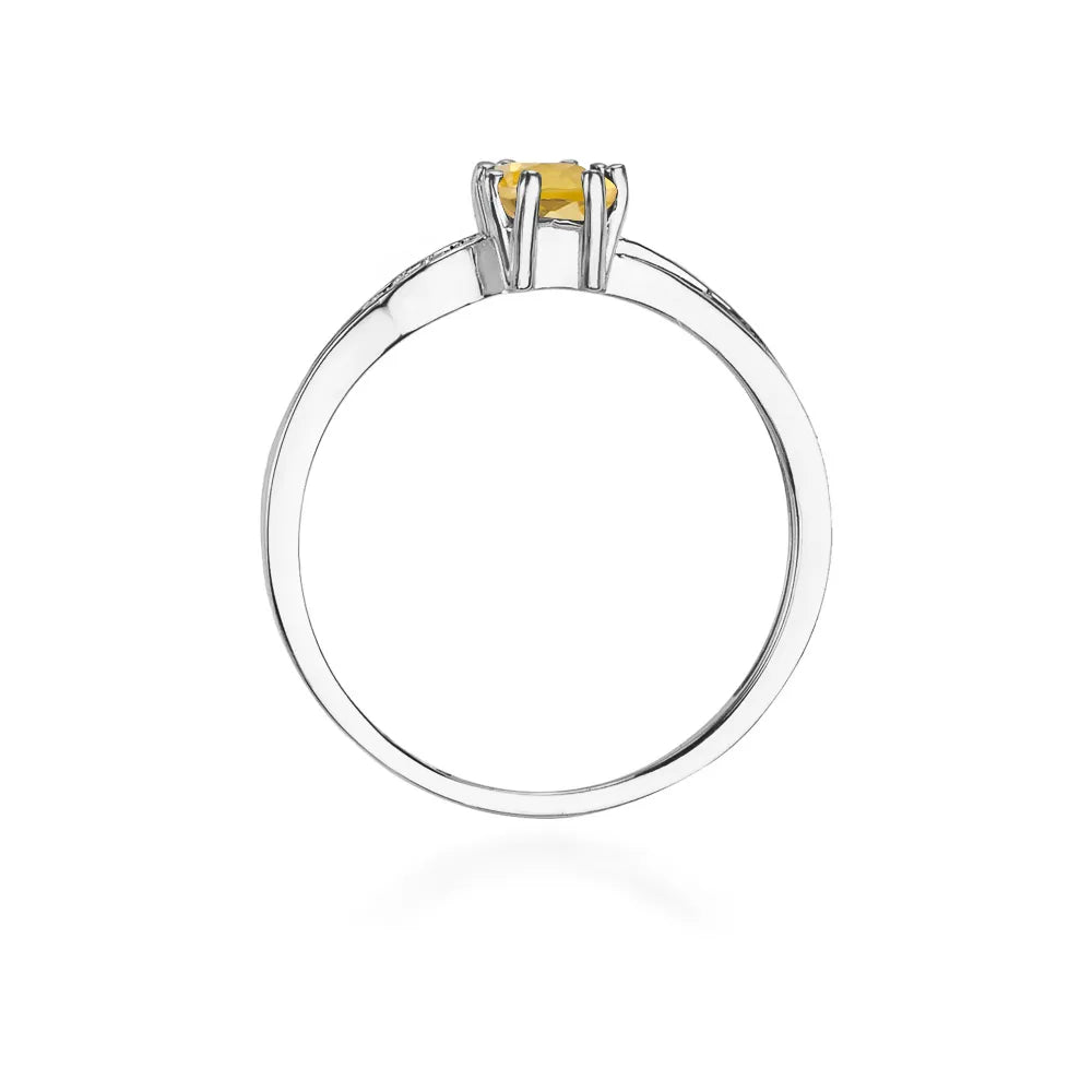 zlatý prsteň s 0,60 ct citrínom a 0,03 ct diamantmi w0094-ciy-01