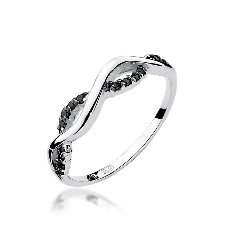 zlatý prsteň s 0,07 ct čiernymi diamantmi w0096-dib-01