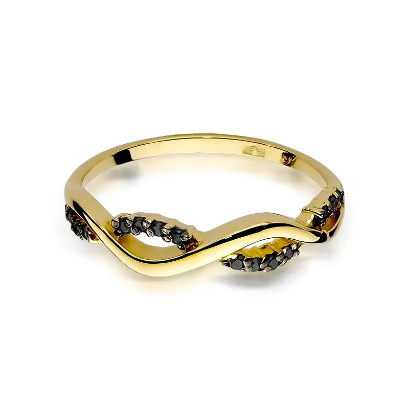 zlatý prsteň s 0,07 ct čiernymi diamantmi w0096-dib-01