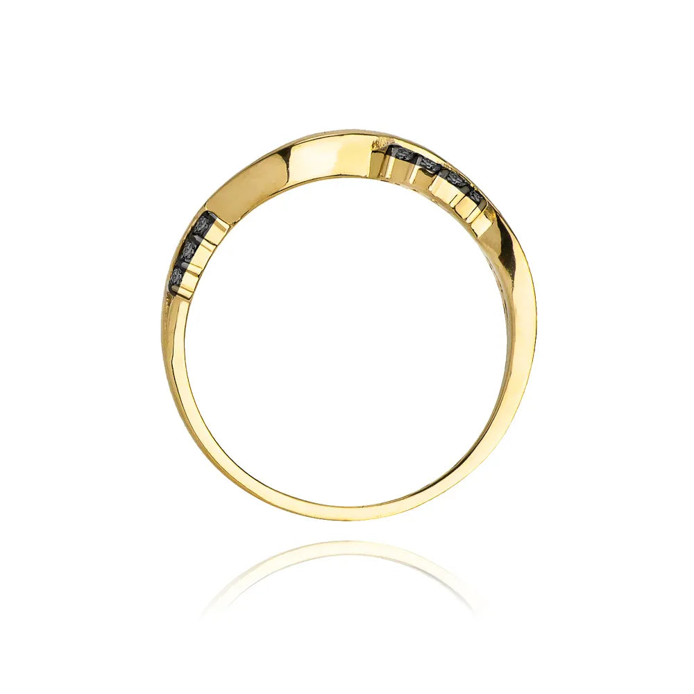 zlatý prsteň s 0,07 ct čiernymi diamantmi w0096-dib-01