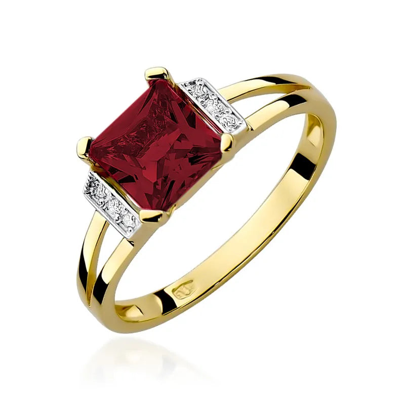 zlatý prsteň s 1,30 ct granátom a 0,03 ct diamantmi w0103-gar-01