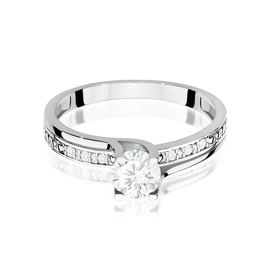 White Gold Ring with 0.60ct White Sapphire and 0.03ct Diamonds