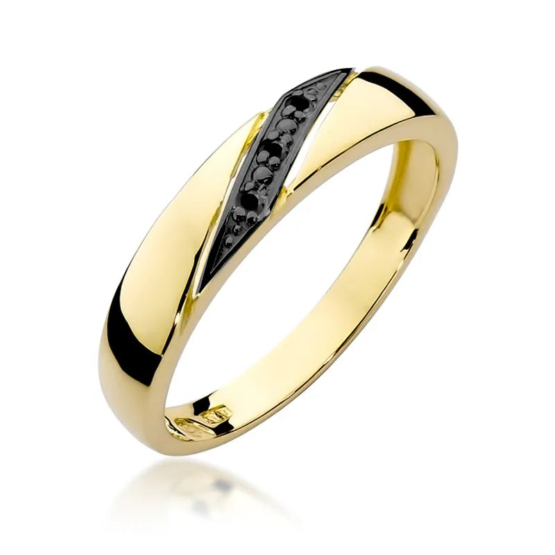 zlatý prsteň s 0,015 ct čiernymi diamantmi w0118-dib-02