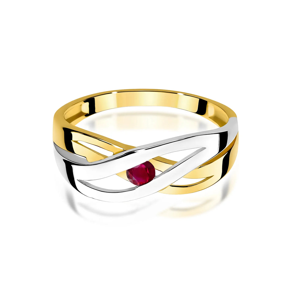 Zlatý prsteň s 0,15 ct rubínom