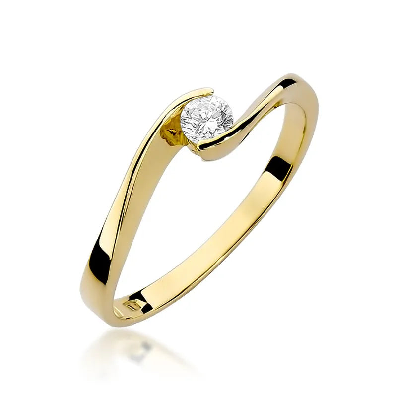 zlatý prsteň s diamantom 0,13 ct w0160-diw-01