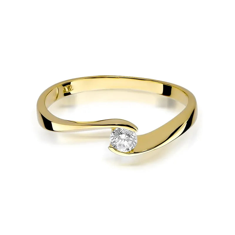 zlatý prsteň s diamantom 0,13 ct w0160-diw-01