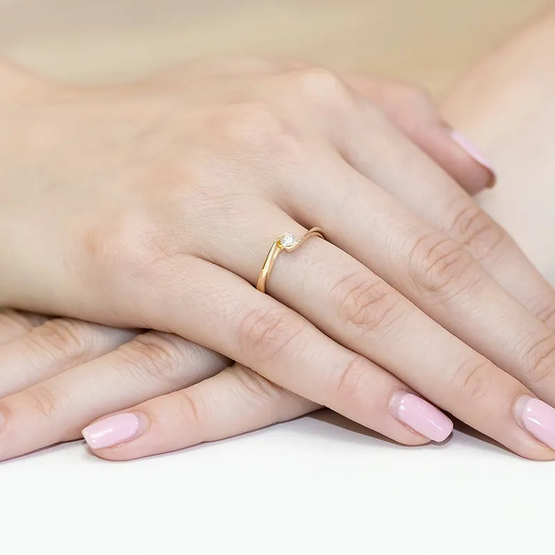 zlatý prsteň s diamantom 0,13 ct w0160-diw-01