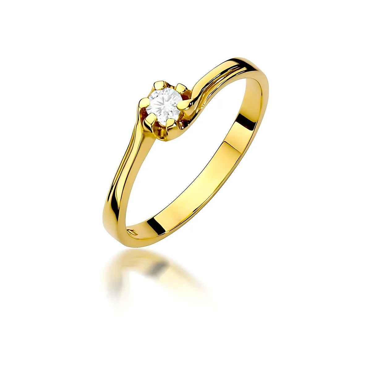 zlatý prsteň s diamantom 0,10 ct w0163-diw-01