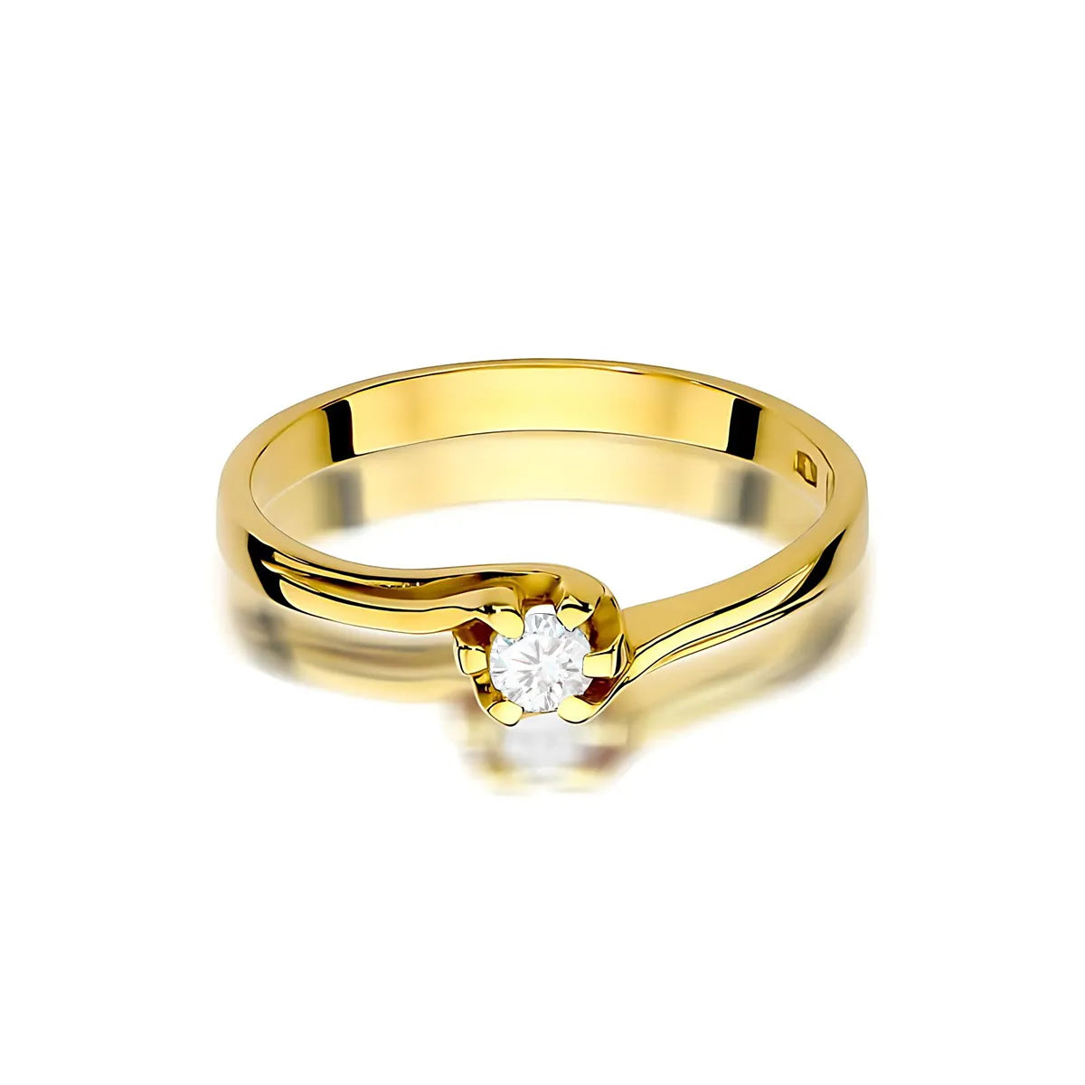 zlatý prsteň s diamantom 0,10 ct w0163-diw-01
