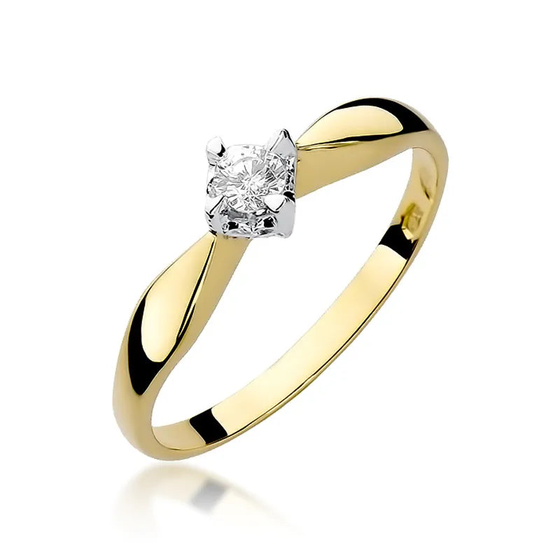 zlatý prsteň s diamantom 0,12 ct w0171-diw-01