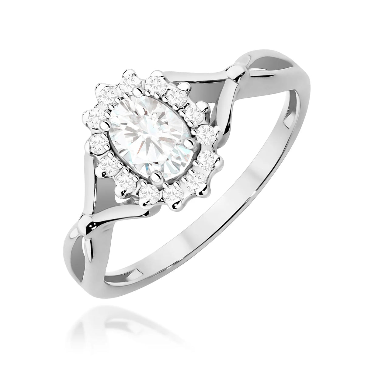 Prsteň z bieleho zlata s 0,40 ct a 0,12 ct lab-grown diamantmi