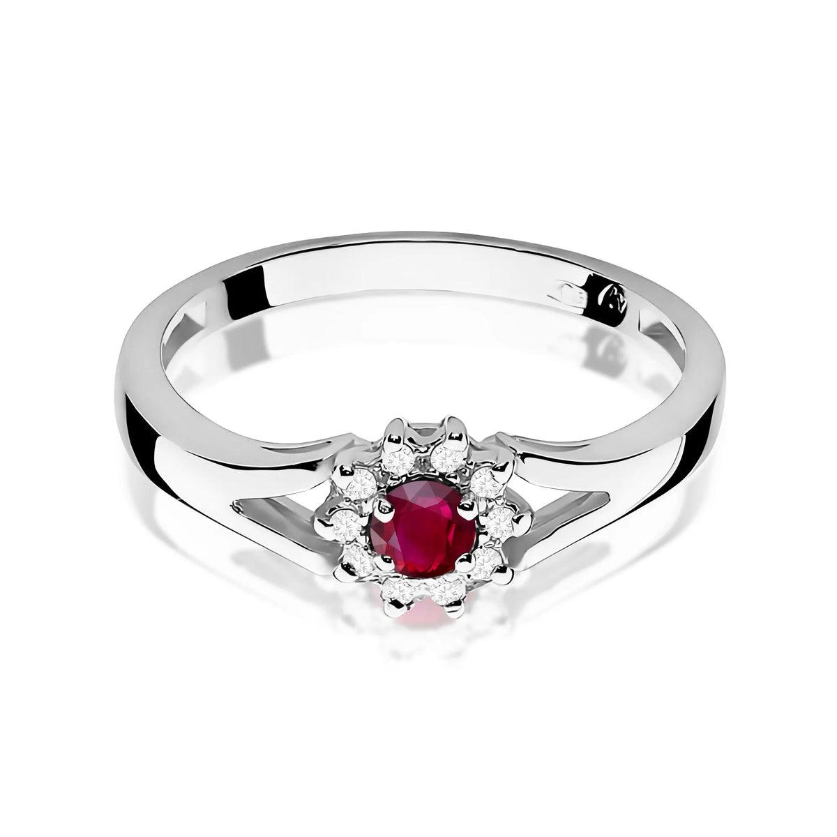 zlatý prsteň s 0,15 ct rubínom a 0,086 ct diamantmi w0185-rur-01