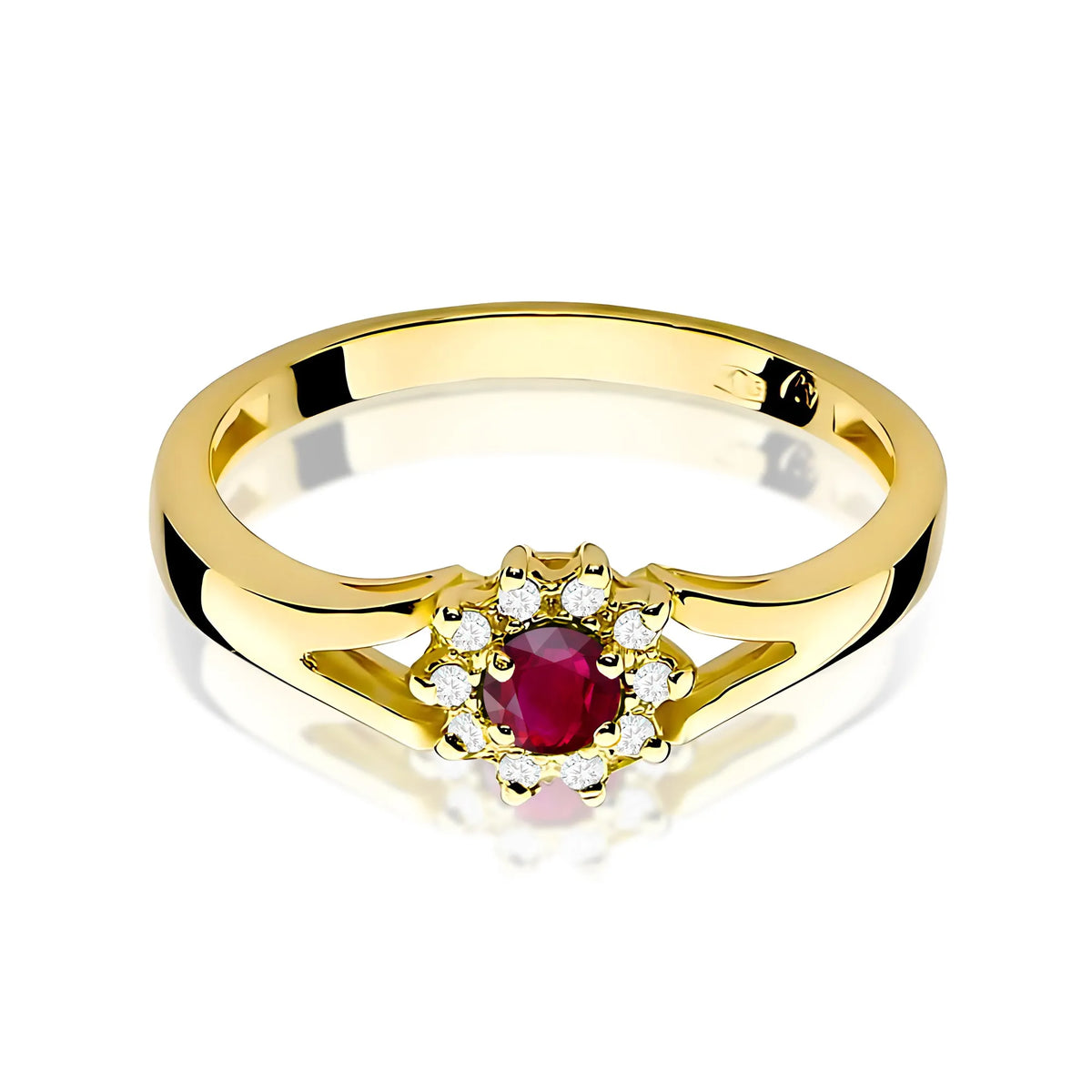 zlatý prsteň s 0,15 ct rubínom a 0,086 ct diamantmi w0185-rur-01