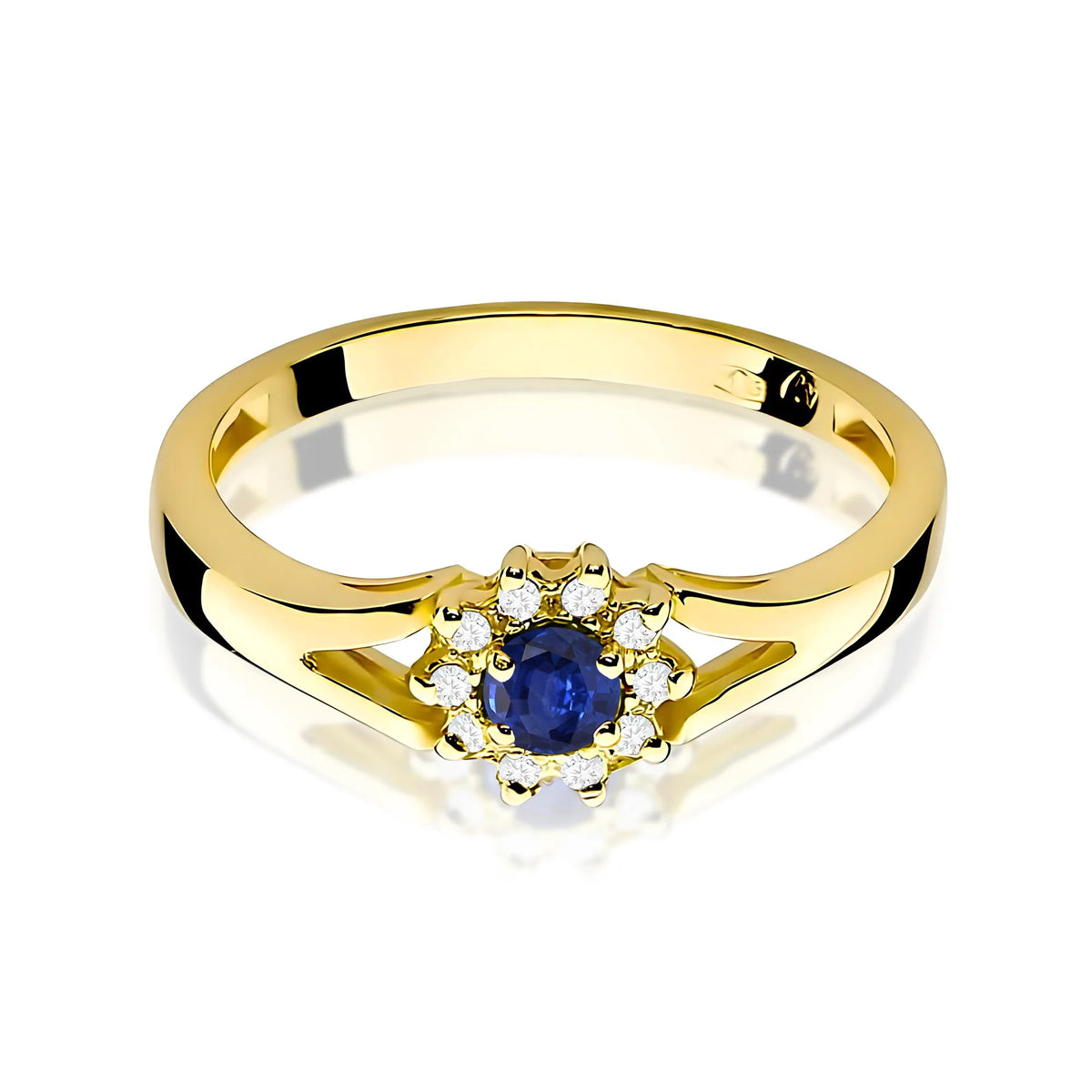zlatý prsteň s 0,15 ct zafírom a 0,086 ct diamantmi w0185-sab-01