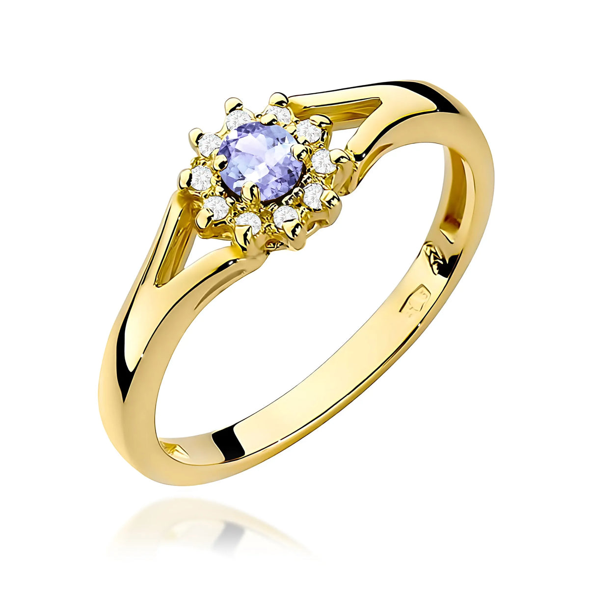 zlatý prsteň s 0,15 ct tanzanitom a 0,086 ct diamantmi w0185-tap-01