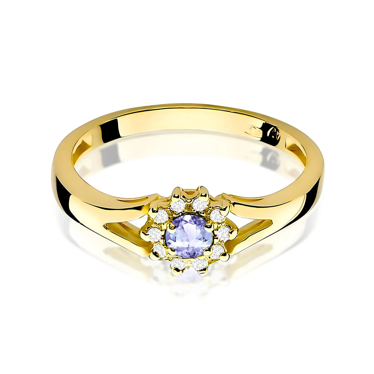 zlatý prsteň s 0,15 ct tanzanitom a 0,086 ct diamantmi w0185-tap-01