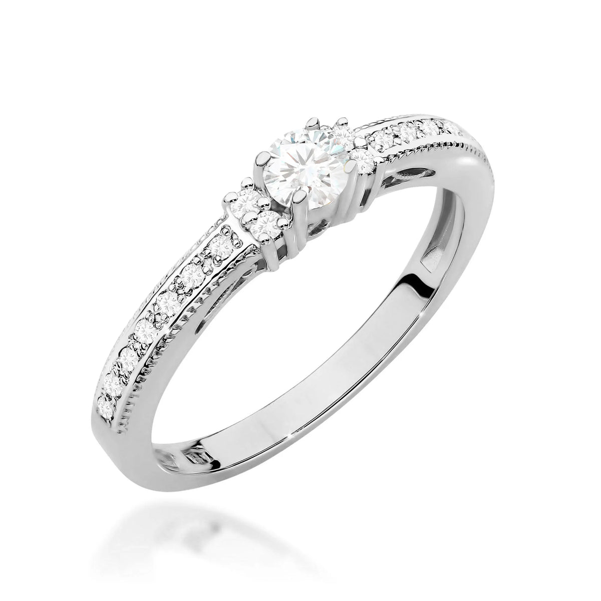 Diamond Engagement Ring in 585 White Gold